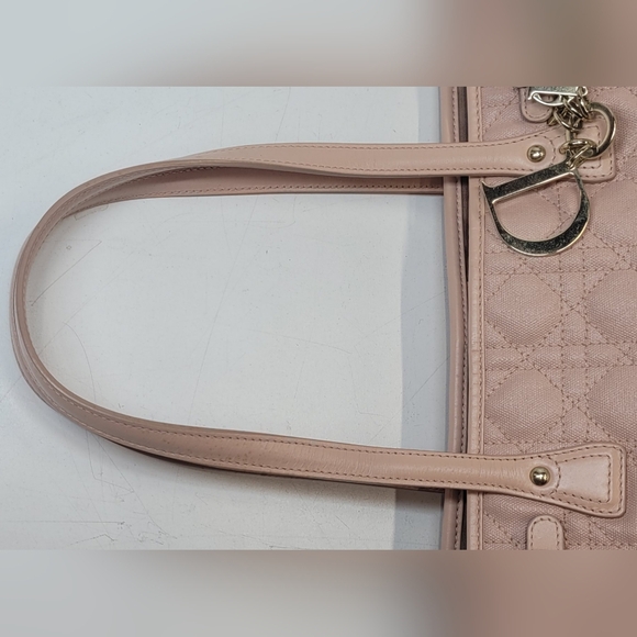 Christian Dior Pink Cannage Coated Canvas Handbag with coa card. - Picture 11 of 16